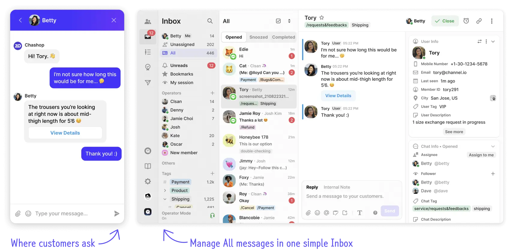 User chat feature preview
